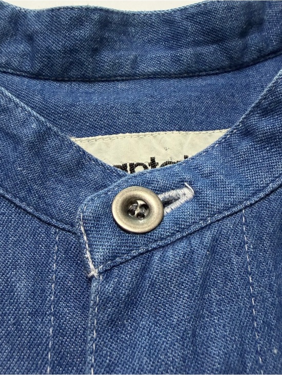 issey miyake plantation denim band collar buttonup shirt unisex medium - Picture 4 of 10